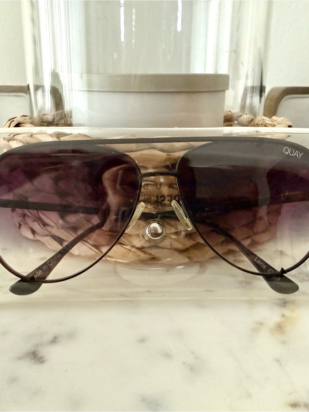 Quay Australia Women's Purple Gradient Aviator Sunglasses